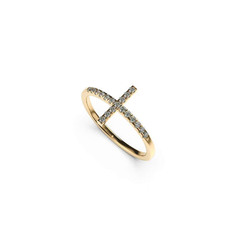 béni | Or Vermeil | Bague croix en diamant CZ